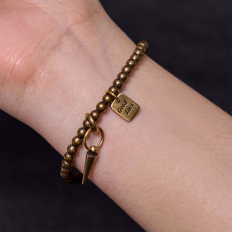 Wear FengShui Vintage Copper Brass Beads Fortune Balance Bracelet