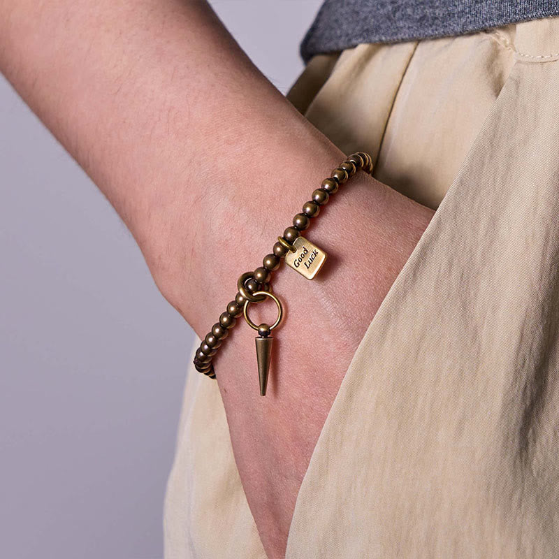 Wear FengShui Vintage Copper Brass Beads Fortune Balance Bracelet
