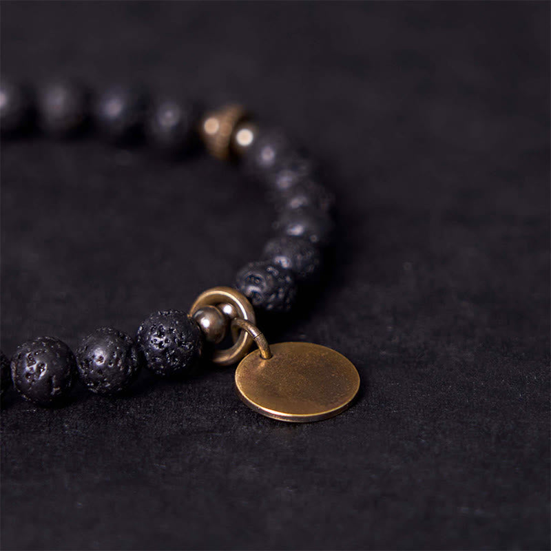 Wear FengShui Natural Lava Rock Beads Calm Support Healing Bracelet