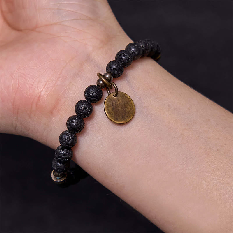 Wear FengShui Natural Lava Rock Beads Calm Support Healing Bracelet