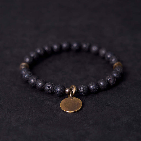 Wear FengShui Natural Lava Rock Beads Calm Support Healing Bracelet