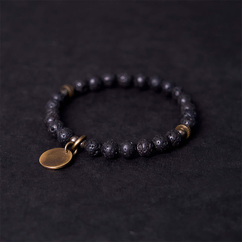 Wear FengShui Natural Lava Rock Beads Calm Support Healing Bracelet