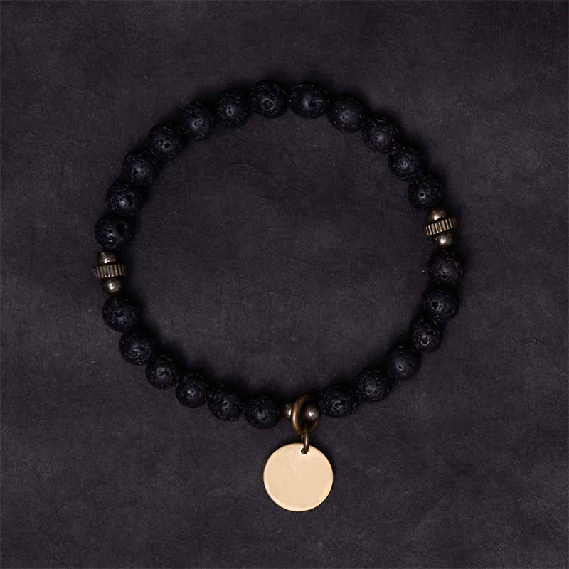 Wear FengShui Natural Lava Rock Beads Calm Support Healing Bracelet