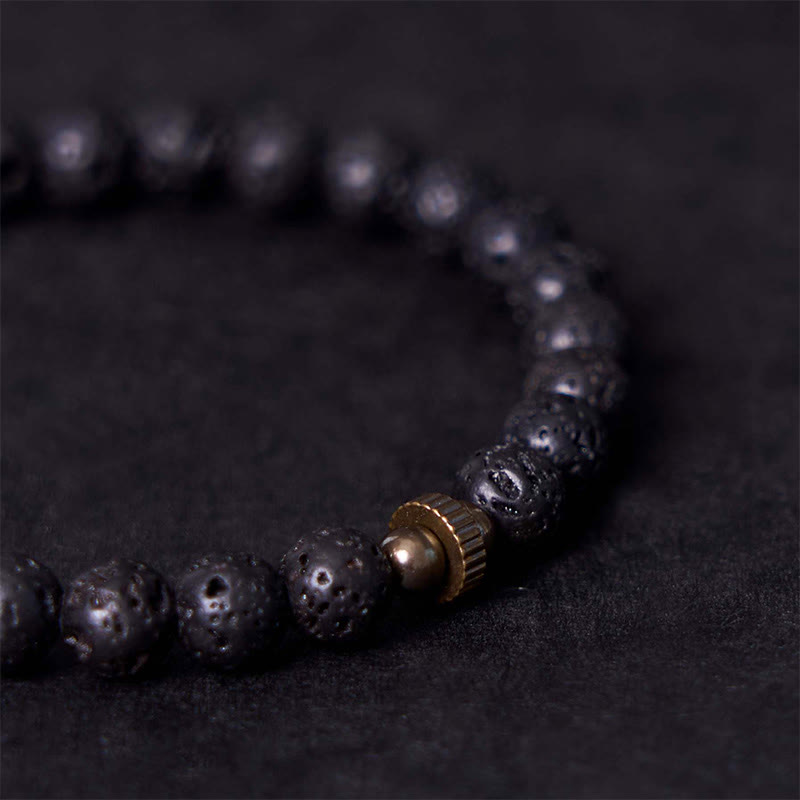Wear FengShui Natural Lava Rock Beads Calm Support Healing Bracelet