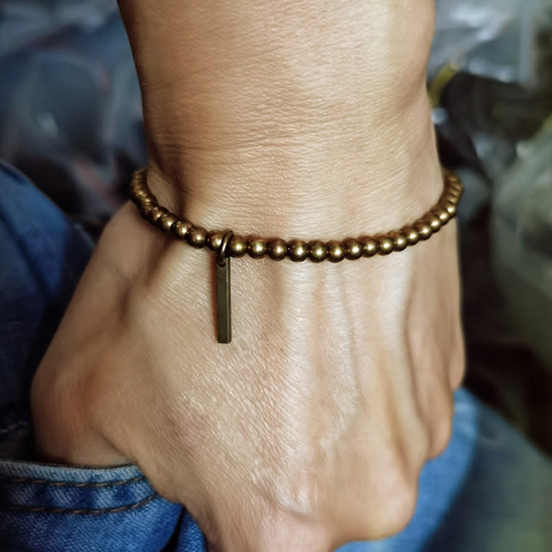Wear FengShui Pure Copper Brass Beads Self Care Healing Bracelet