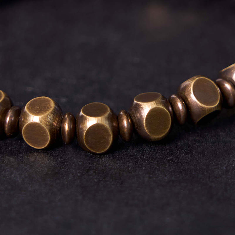 Wear FengShui Tibetan Om Mani Padme Hum Carved Copper Brass Amulet Focus Bracelet
