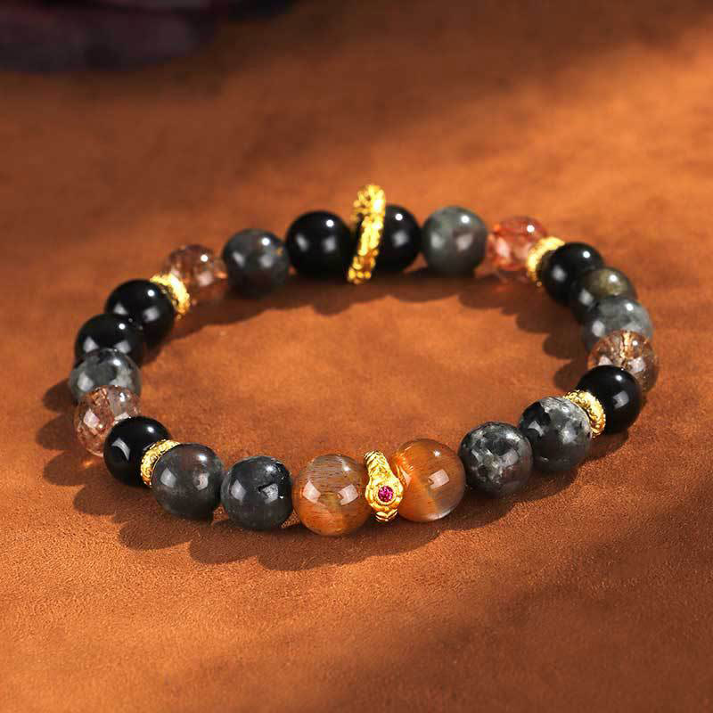 Wear FengShui Sun Stone Lava Rock Positive Bracelet