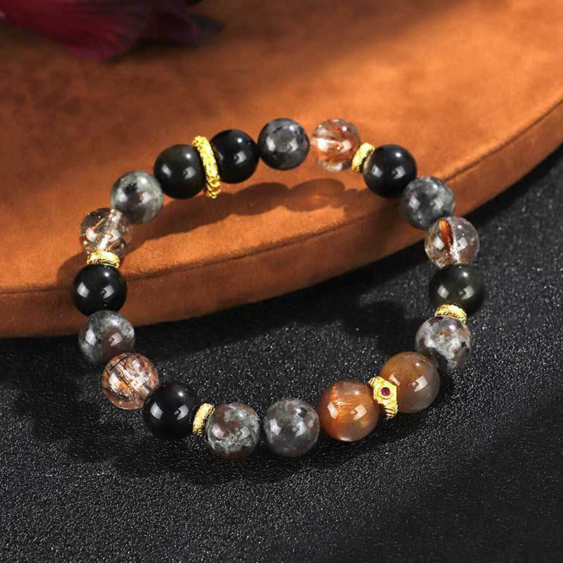 Wear FengShui Sun Stone Lava Rock Positive Bracelet