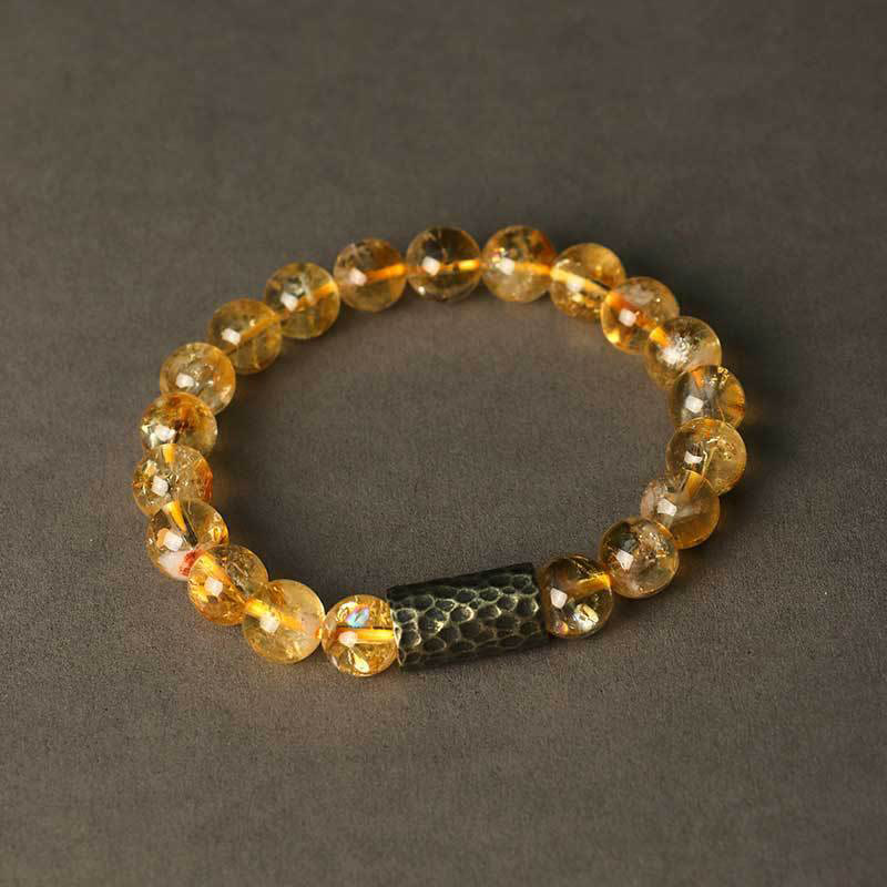 Wear FengShui Citrine Sandalwood Bodhi Seed Protection Double Wrap Bracelet
