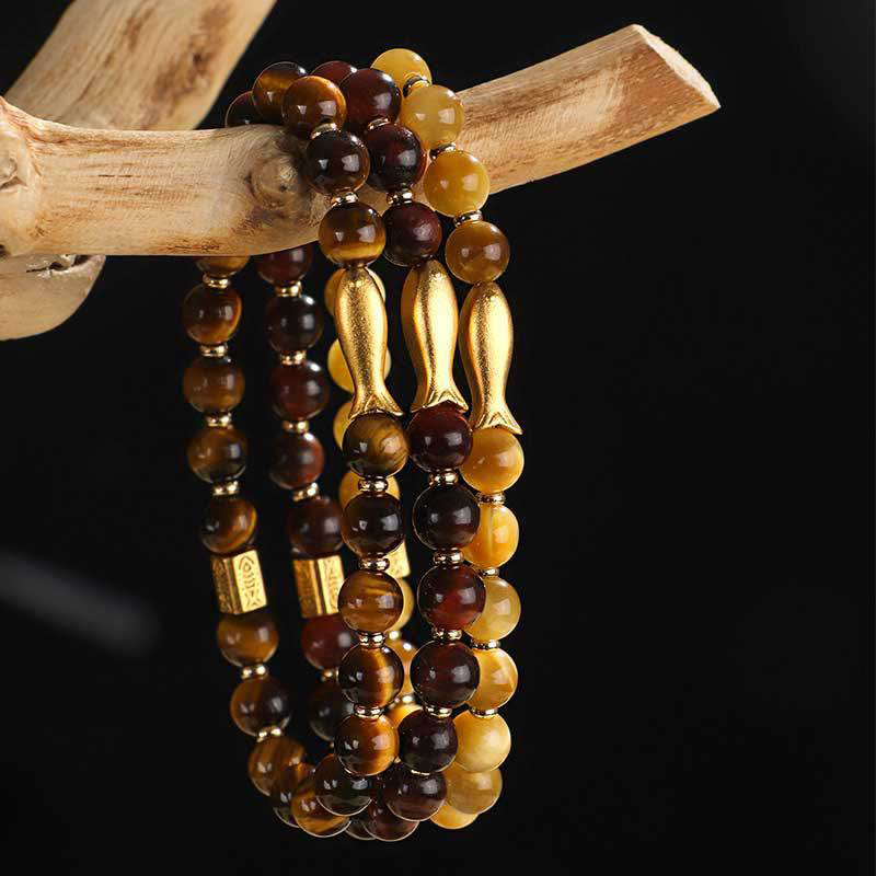Wear FengShui Tiger Eye Koi Fish Courage Bracelet
