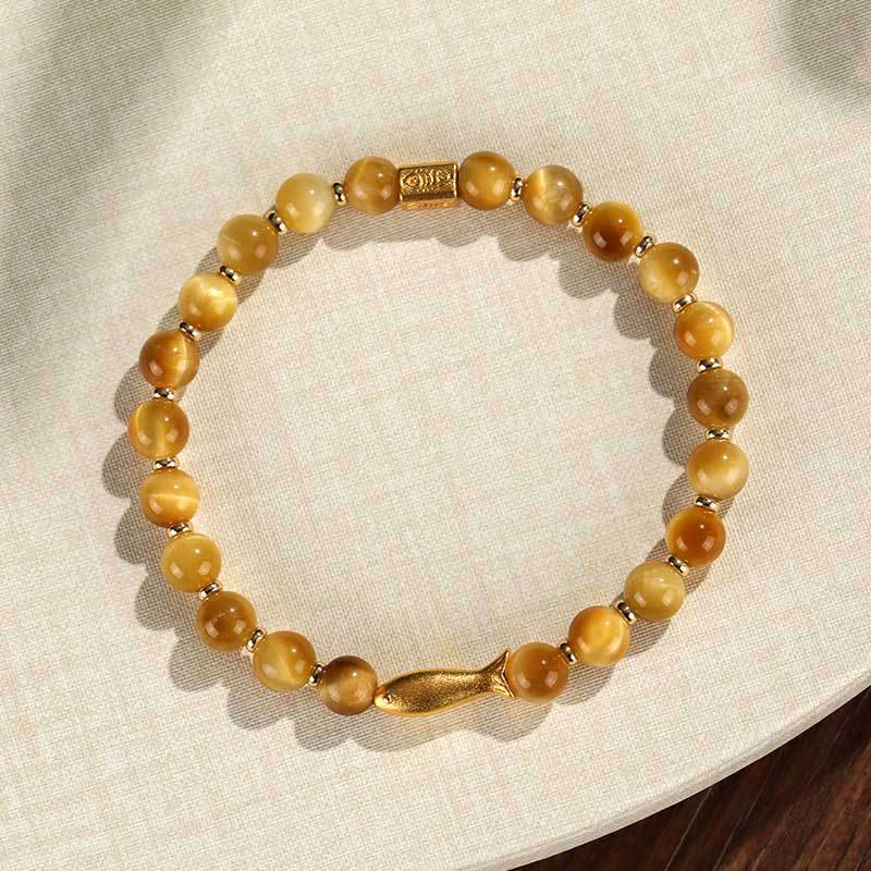 Wear FengShui Tiger Eye Koi Fish Courage Bracelet