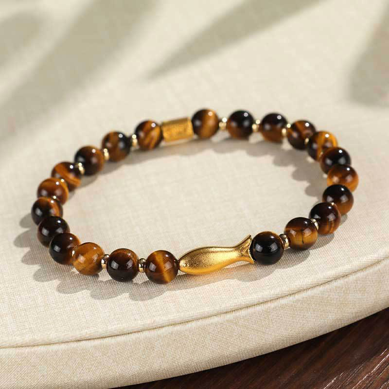 Wear FengShui Tiger Eye Koi Fish Courage Bracelet