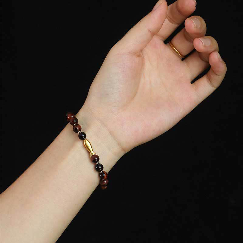 Wear FengShui Tiger Eye Koi Fish Courage Bracelet