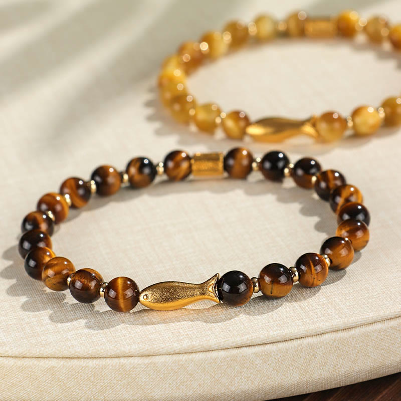 Wear FengShui Tiger Eye Koi Fish Courage Bracelet