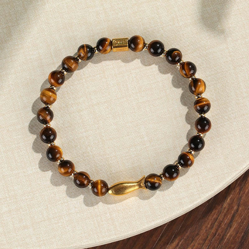 Wear FengShui Tiger Eye Koi Fish Courage Bracelet