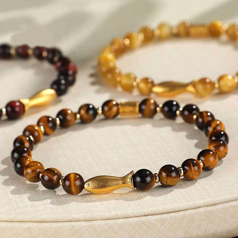 Wear FengShui Tiger Eye Koi Fish Courage Bracelet