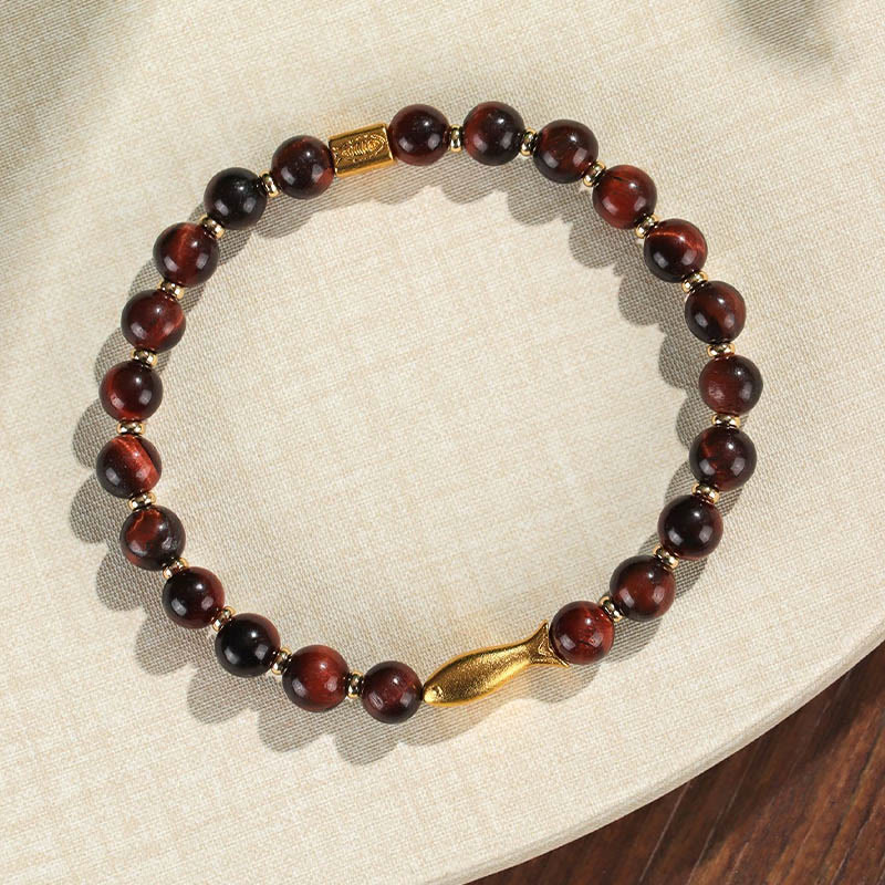 Wear FengShui Tiger Eye Koi Fish Courage Bracelet