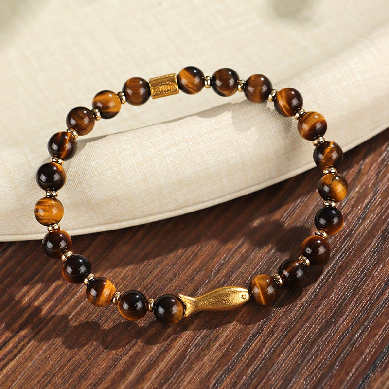 Wear FengShui Tiger Eye Koi Fish Courage Bracelet