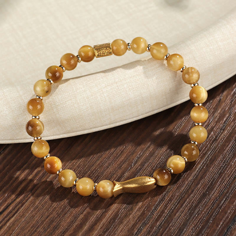 Wear FengShui Tiger Eye Koi Fish Courage Bracelet