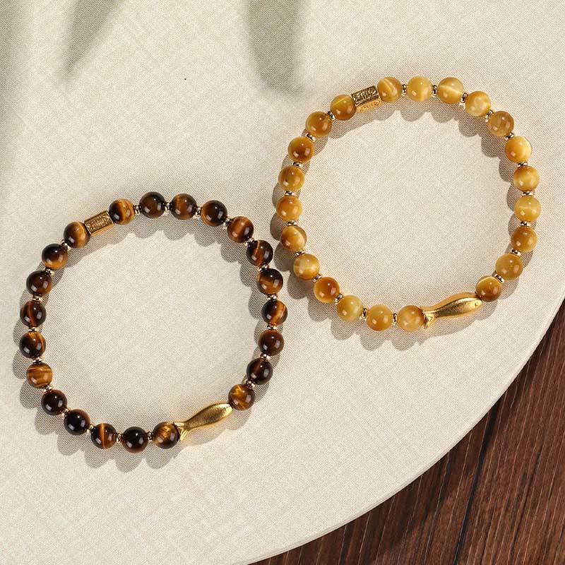 Wear FengShui Tiger Eye Koi Fish Courage Bracelet