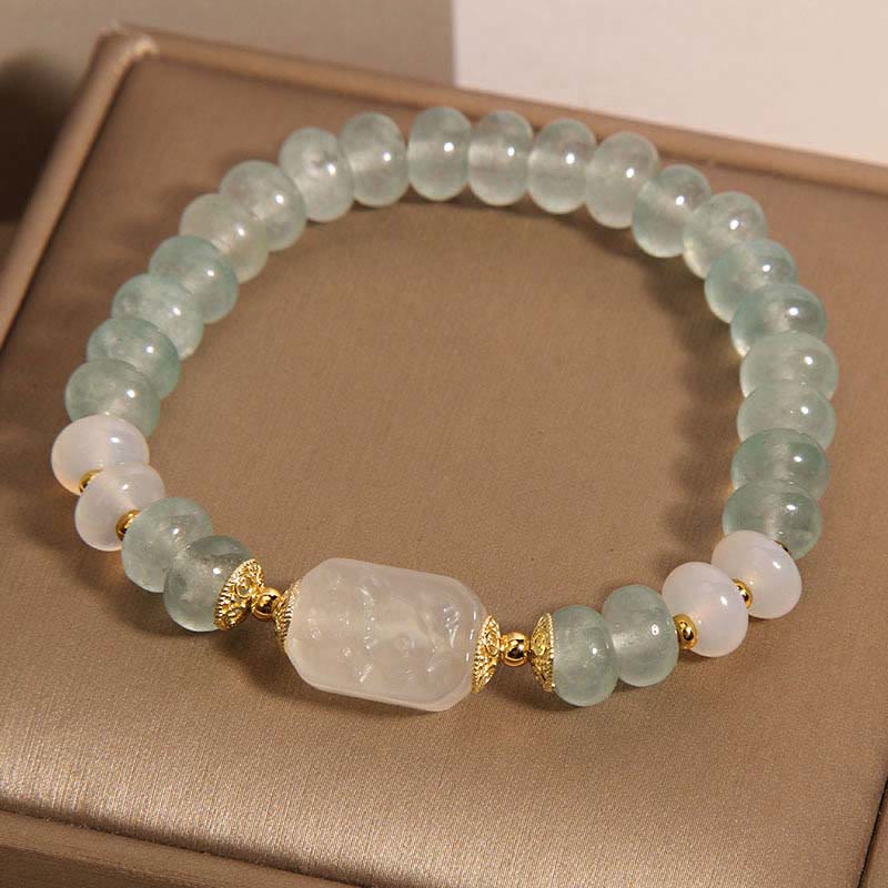 Wear FengShui Aquamarine Jade Abacus Beads Serenity Bracelet