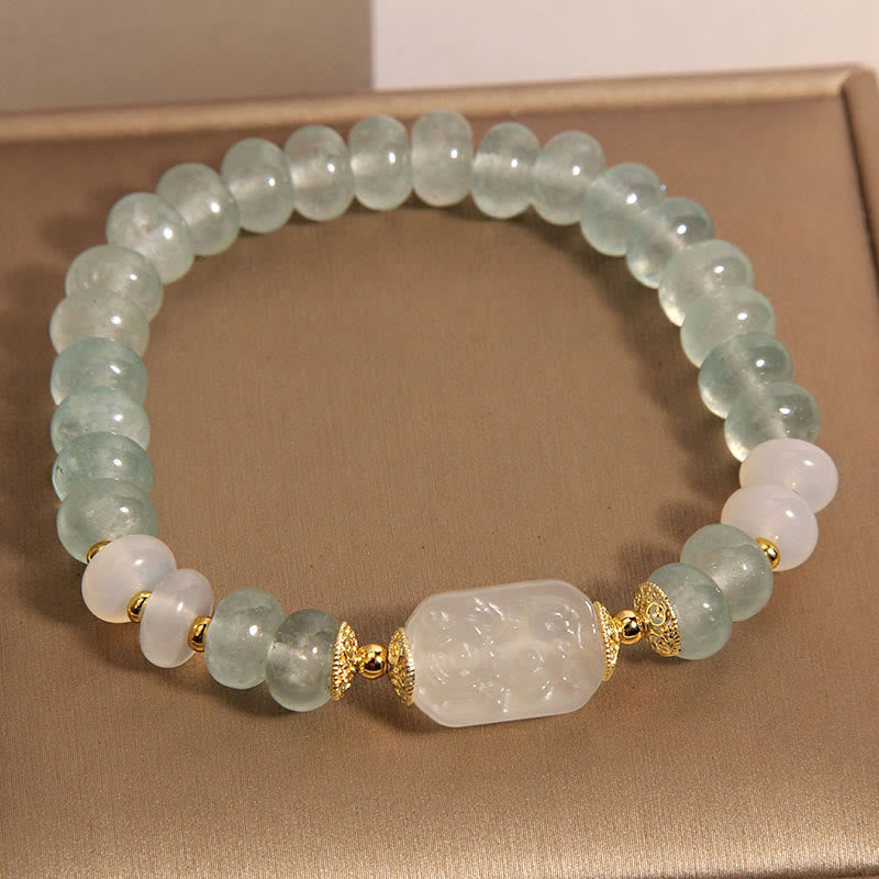 Wear FengShui Aquamarine Jade Abacus Beads Serenity Bracelet