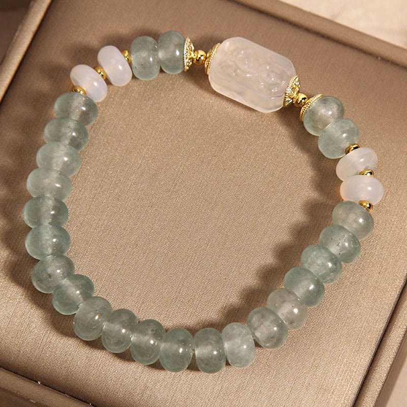 Wear FengShui Aquamarine Jade Abacus Beads Serenity Bracelet