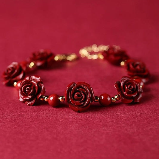 Wear FengShui Cinnabar Rose Blessing Bracelet