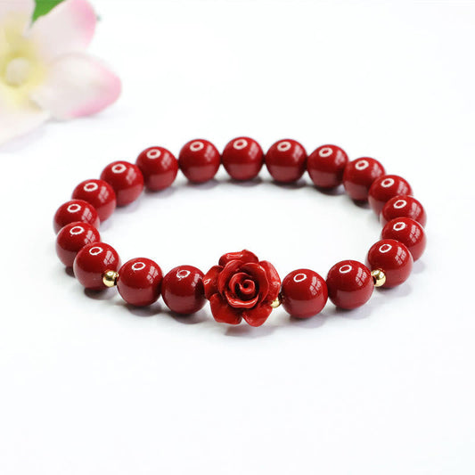 Wear FengShui Cinnabar Rose Calm Bracelet
