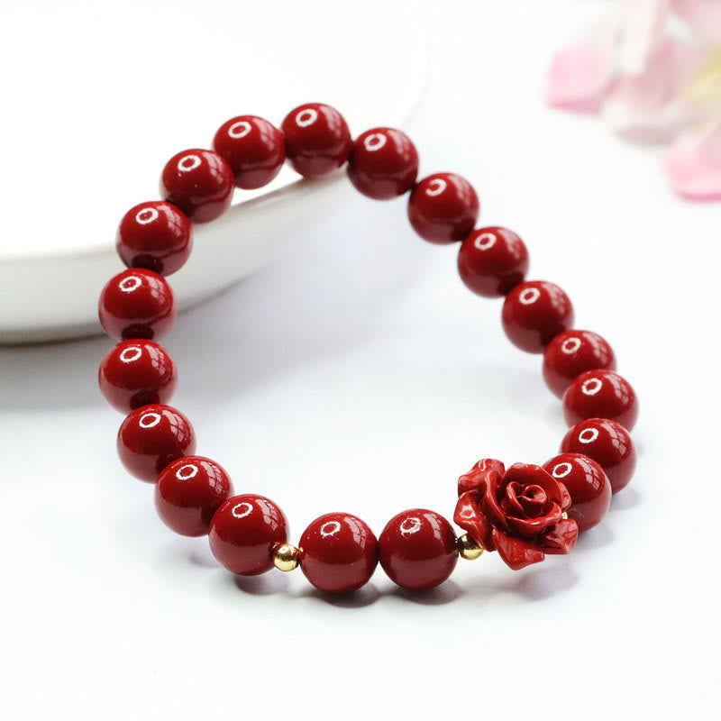 Wear FengShui Cinnabar Rose Calm Bracelet