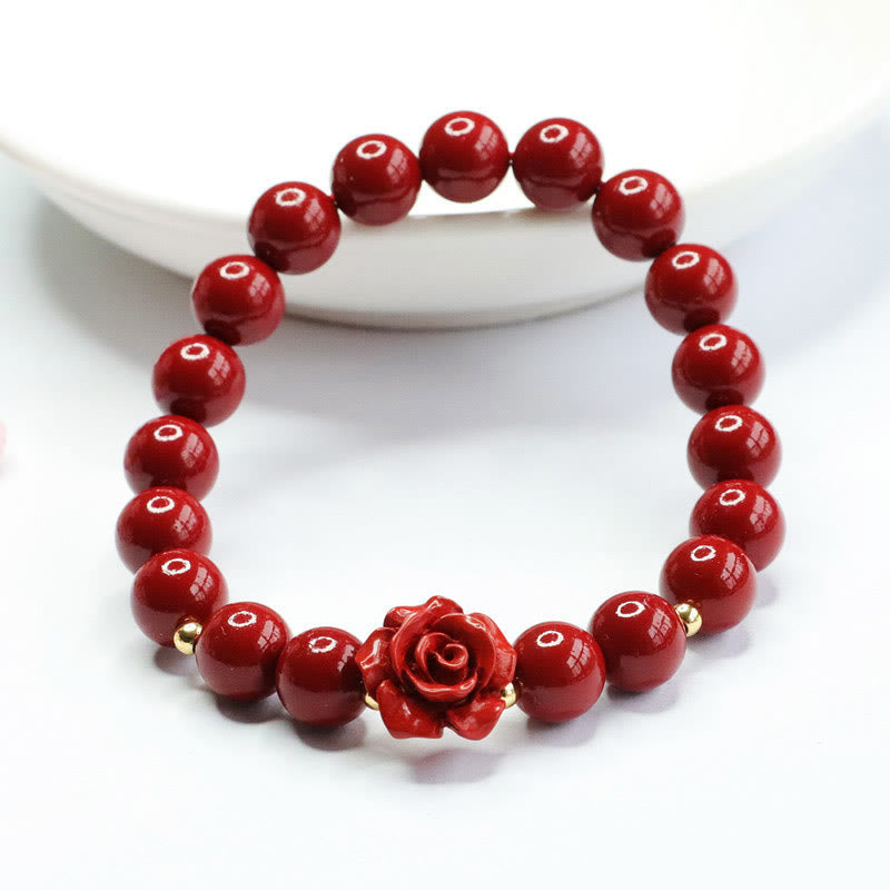 Wear FengShui Cinnabar Rose Calm Bracelet