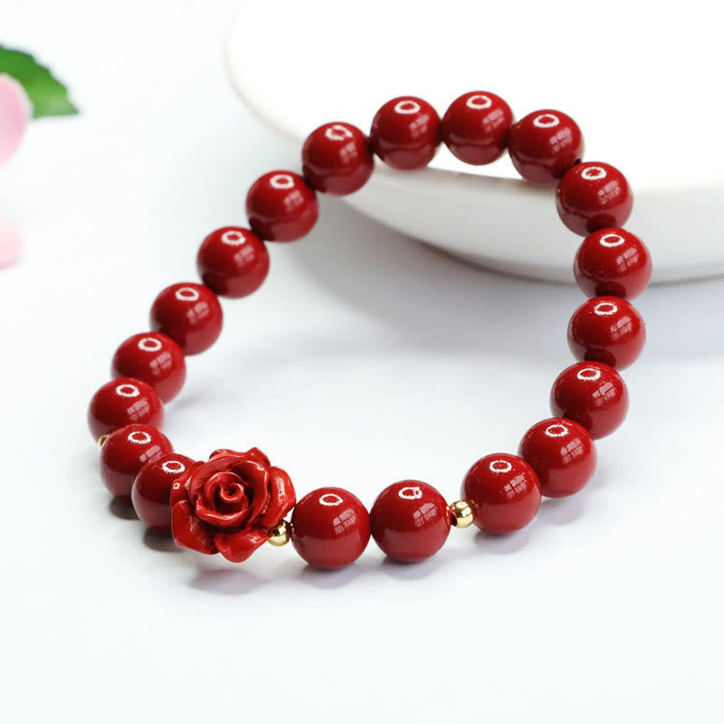 Wear FengShui Cinnabar Rose Calm Bracelet