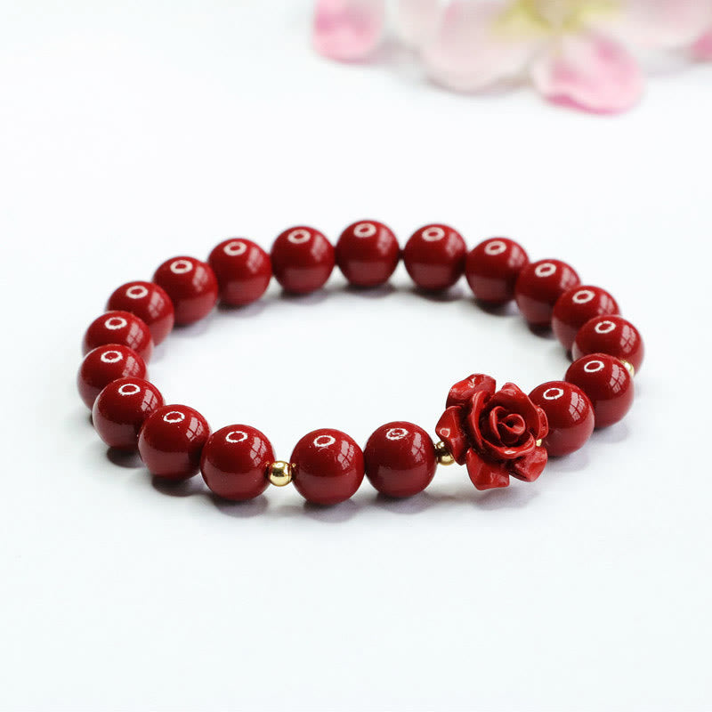 Wear FengShui Cinnabar Rose Calm Bracelet