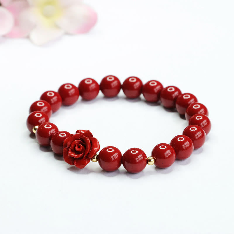 Wear FengShui Cinnabar Rose Calm Bracelet