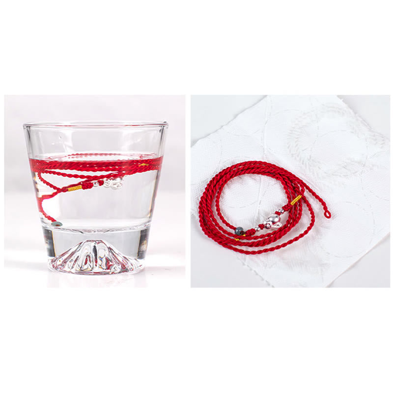 Wear FengShui Natural Cinnabar Peace Buckle Blessing Red String Belly Chain
