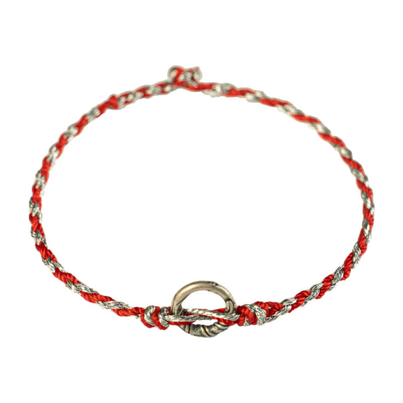 Wear FengShui 925 Sterling Silver Peace Buckle Luck String Bracelet