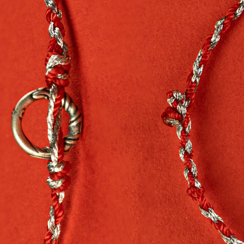Wear FengShui 925 Sterling Silver Peace Buckle Luck String Bracelet