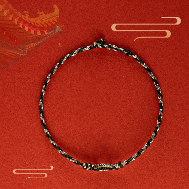 Wear FengShui 925 Sterling Silver Peace Buckle Luck String Bracelet
