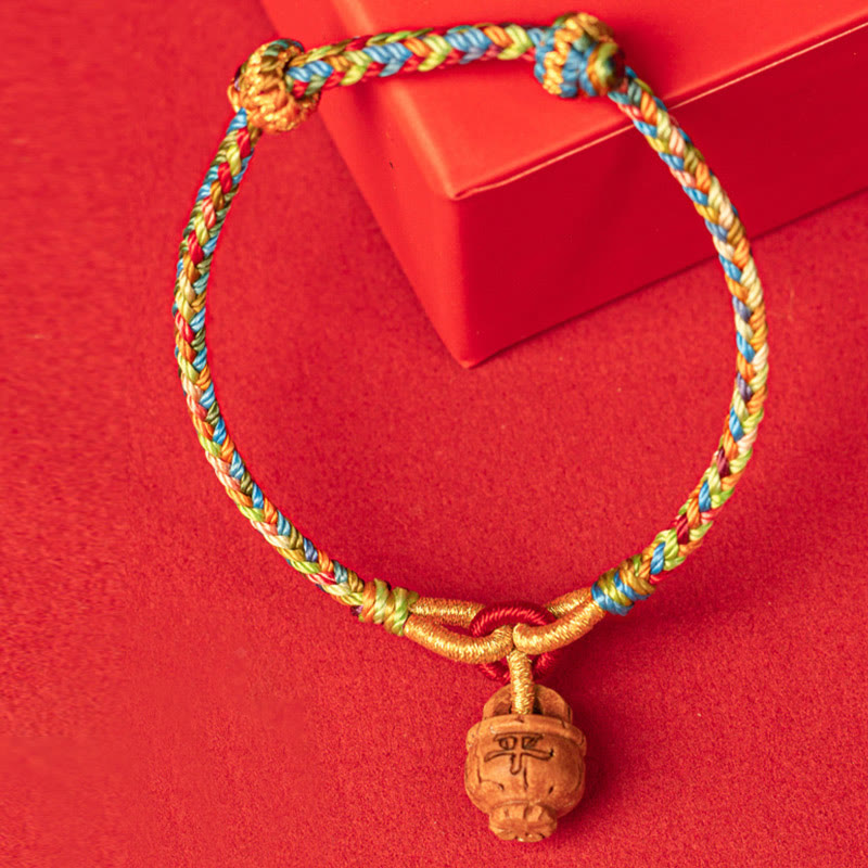 Wear FengShui Peach Wood Fu Character Safe And Well Wealth Bracelet