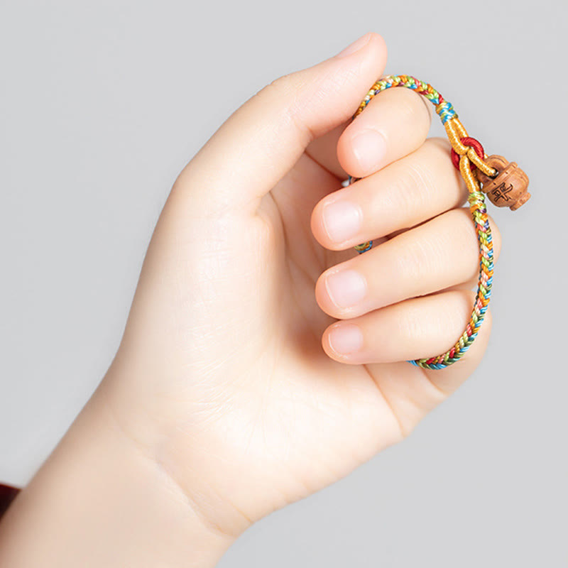 Wear FengShui Peach Wood Fu Character Safe And Well Wealth Bracelet