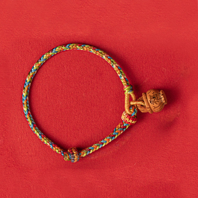 Wear FengShui Peach Wood Fu Character Safe And Well Wealth Bracelet