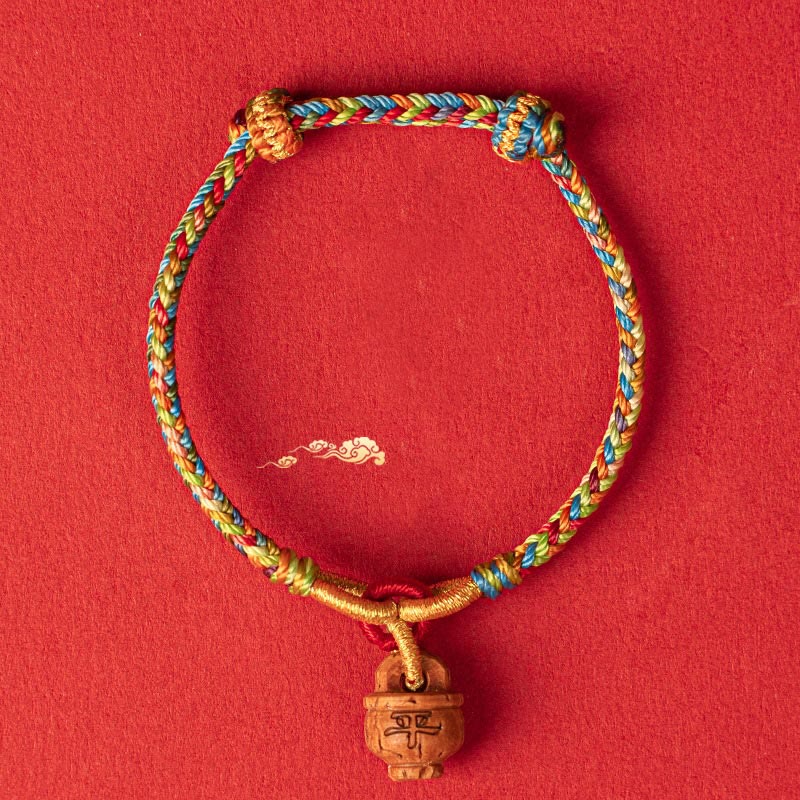 Wear FengShui Peach Wood Fu Character Safe And Well Wealth Bracelet