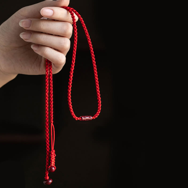 Wear FengShui Natural Cinnabar Calm Blessing Red String Belly Chain