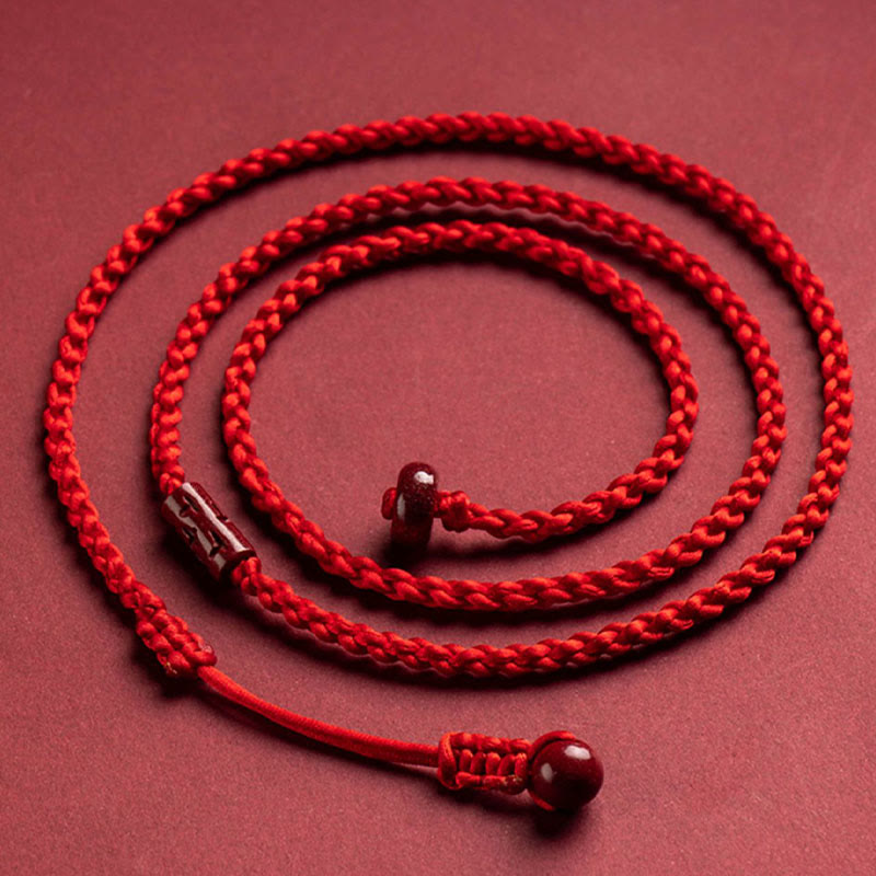 Wear FengShui Natural Cinnabar Calm Blessing Red String Belly Chain
