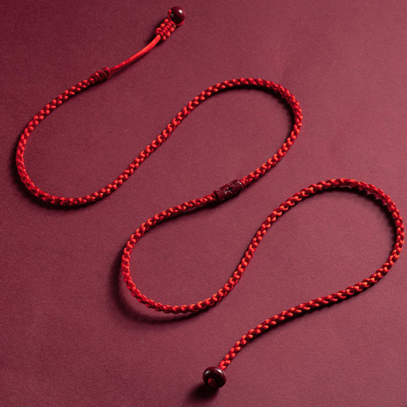 Wear FengShui Natural Cinnabar Calm Blessing Red String Belly Chain