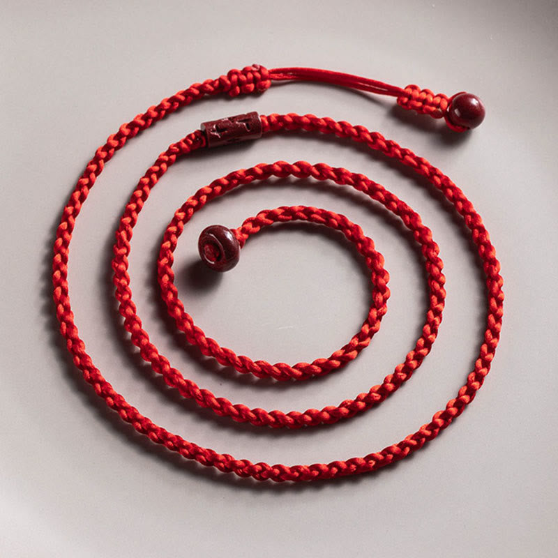 Wear FengShui Natural Cinnabar Calm Blessing Red String Belly Chain