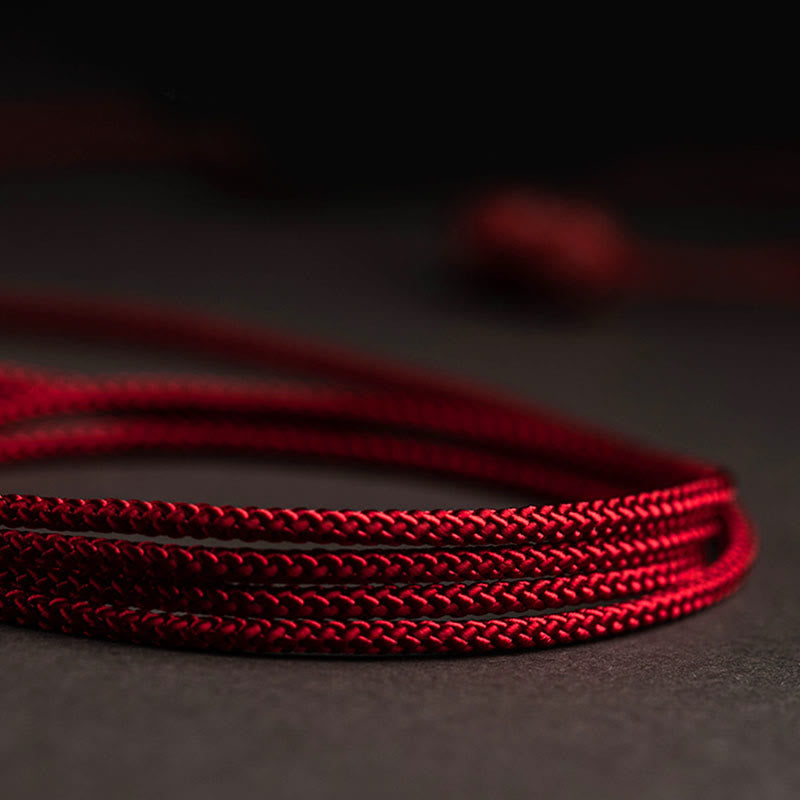 Wear FengShui Natural Cinnabar Chinese Zodiac Gourd Calm Blessing Red String Belly Chain