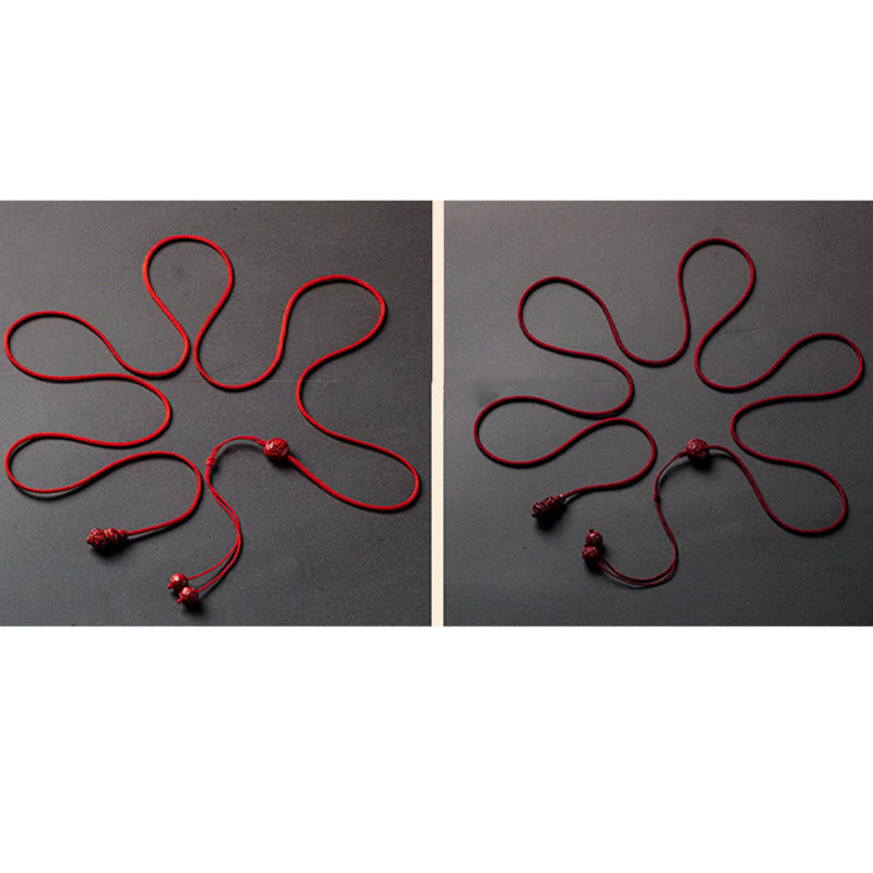 Wear FengShui Natural Cinnabar Chinese Zodiac Gourd Calm Blessing Red String Belly Chain