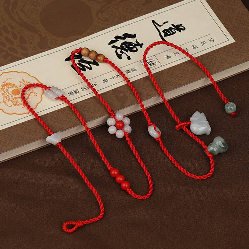 Wear FengShui Chinese Zodiac Peach Wood Blessing Red String Belly Chain
