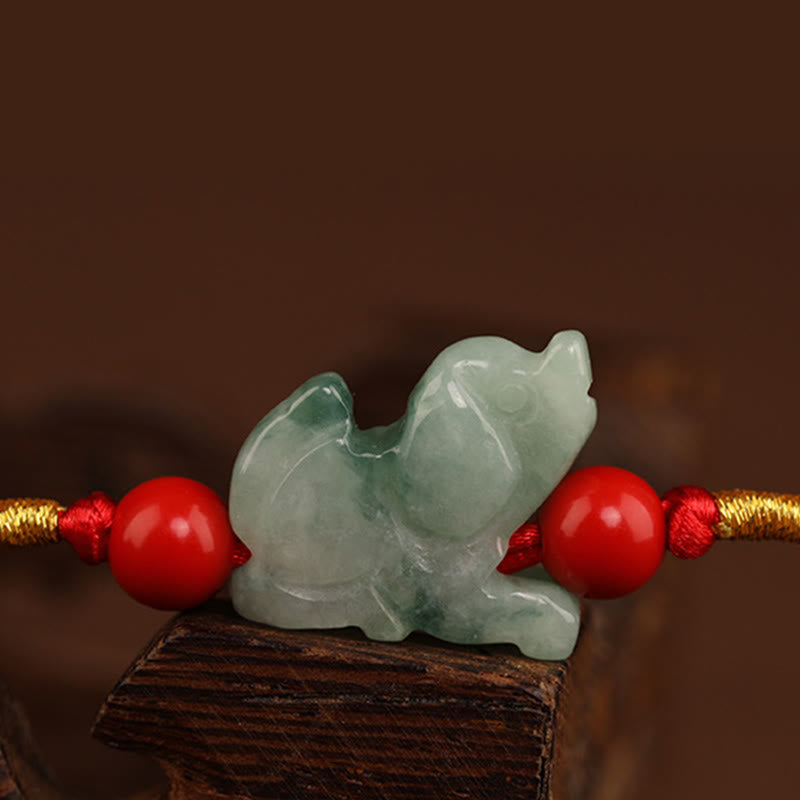 Wear FengShui Jade Peace Buckle Blessing Red String Belly Chain